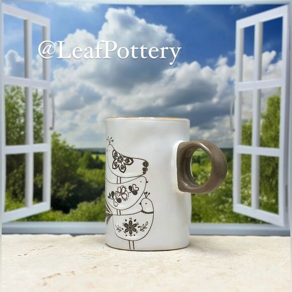 Little Birdie Buddies White/Brown Ceramic 18oz Mug with Handle - Picture 7 of 8